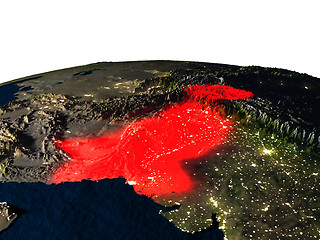 Image showing Pakistan from space at night