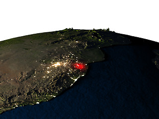 Image showing Swaziland from space at night