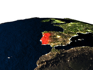 Image showing Portugal from space at night