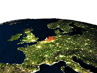Image showing Netherlands from space at night