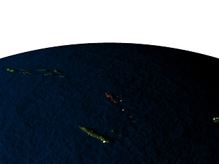 Image showing Vanuatu from space at night