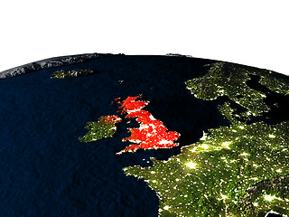 Image showing United Kingdom from space at night