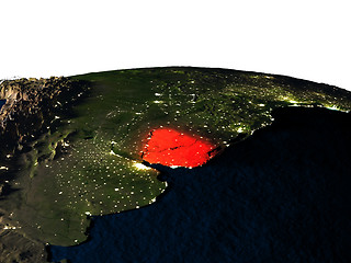 Image showing Uruguay from space at night