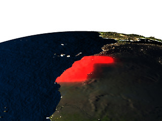 Image showing Western Sahara from space at night