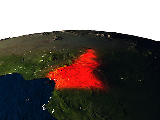 Image showing Cameroon from space at night