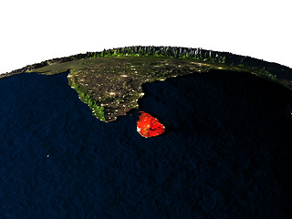 Image showing Sri Lanka from space at night