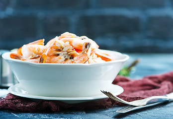 Image showing boiled shrimps