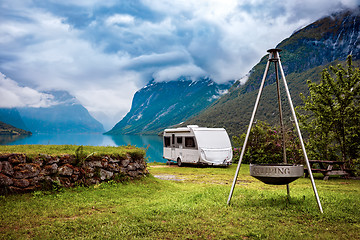 Image showing Family vacation travel, holiday trip in motorhome