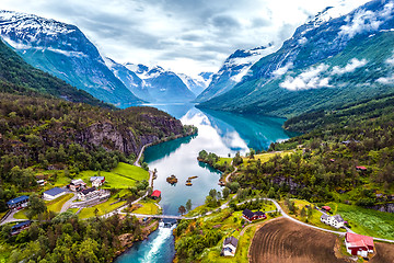 Image showing Beautiful Nature Norway aerial photography.