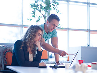 Image showing designers in the night startup office