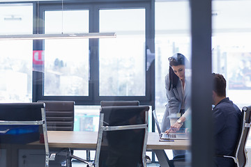 Image showing Business People Working With laptop in office