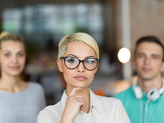 Image showing Portrait of a startup business team At A Meeting