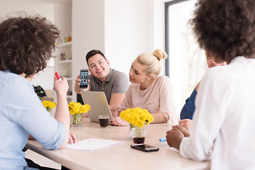 Image showing Multiethnic startup business team on meeting