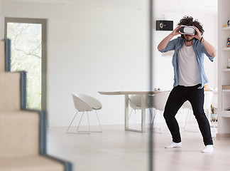 Image showing man using VR-headset glasses of virtual reality