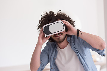 Image showing man using VR-headset glasses of virtual reality