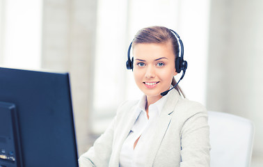 Image showing friendly female helpline operator