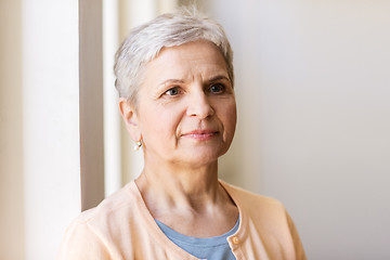 Image showing portrait of happy gray senior woman