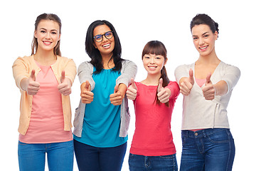 Image showing international group of women showing thumbs up