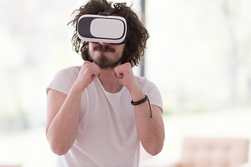 Image showing man using VR-headset glasses of virtual reality