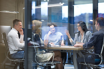 Image showing Startup Business Team At A Meeting at modern office building