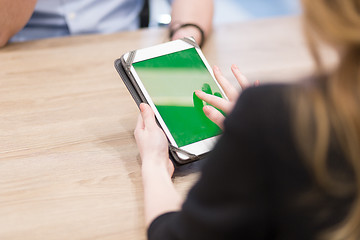 Image showing Businesswoman using tablet