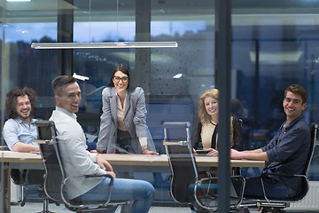 Image showing Startup Business Team At A Meeting at modern office building