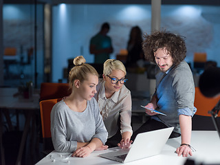 Image showing designers in the night startup office