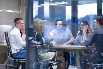 Image showing Startup Business Team At A Meeting at modern office building