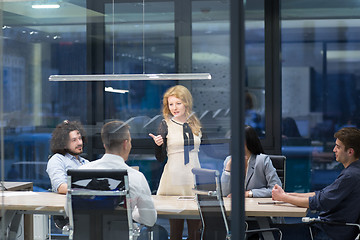 Image showing Startup Business Team At A Meeting at modern office building