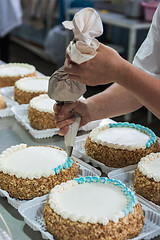 Image showing Manual cakes production