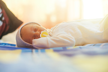 Image showing Sleeping newborn baby