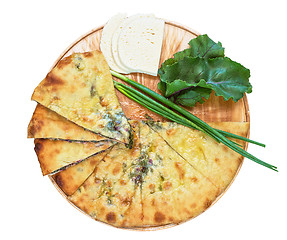 Image showing ossetian pie on a white