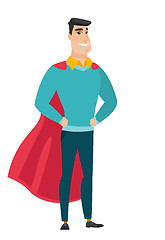 Image showing Businessman wearing a red superhero cloak.
