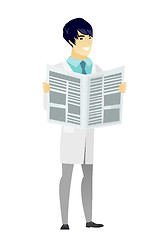 Image showing Doctor reading newspaper vector illustration