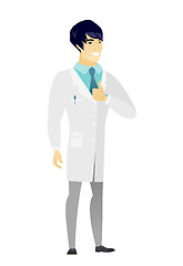 Image showing Doctor giving thumb up vector illustration.