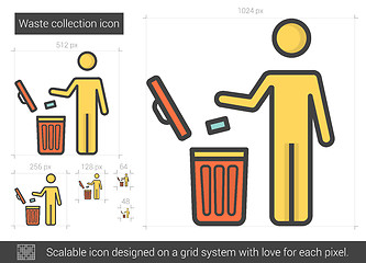 Image showing Waste collection line icon.