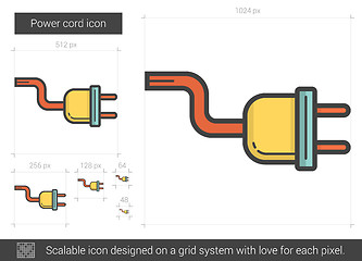 Image showing Power cord line icon.