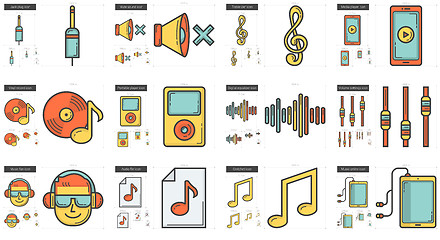 Image showing Music line icon set.