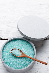 Image showing Image of blue bath salt