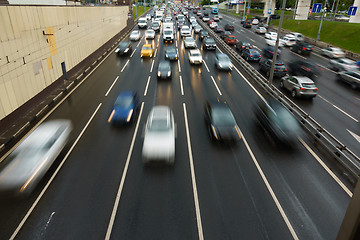 Image showing Traffic jams on city roads