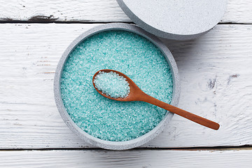 Image showing Image of blue bath salt