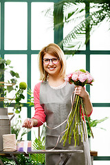 Image showing Image of woman with flowers