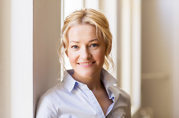 Image showing portrait of happy smiling beautiful blonde woman