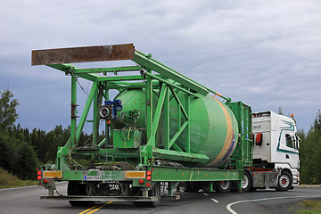 Image showing Silo Trailer Transport along Road