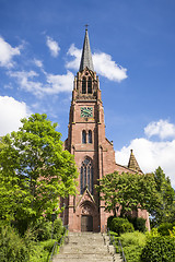 Image showing the red sand stone church at Nagold Germany