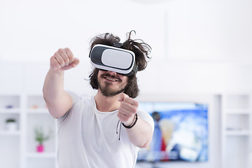 Image showing man using VR-headset glasses of virtual reality