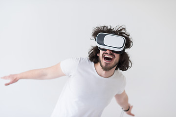 Image showing Man using headset of virtual reality