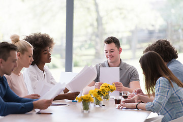 Image showing Multiethnic startup business team on meeting