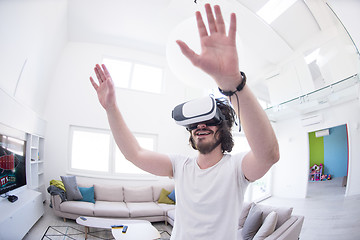 Image showing man using VR-headset glasses of virtual reality