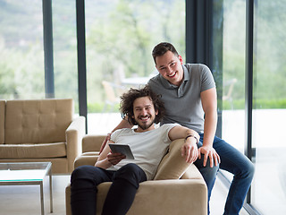 Image showing Gay Couple Love Home Concept